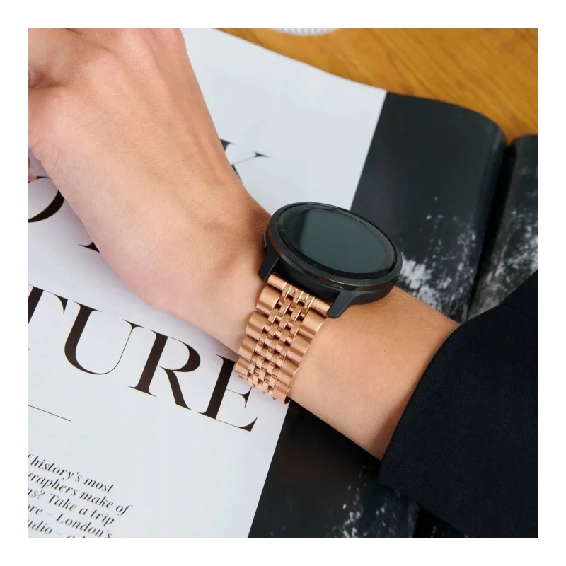 BURGA Metal Bracelet Chic Royal - uniwersalna bransoleta do zegarka 22 mm (rose gold)