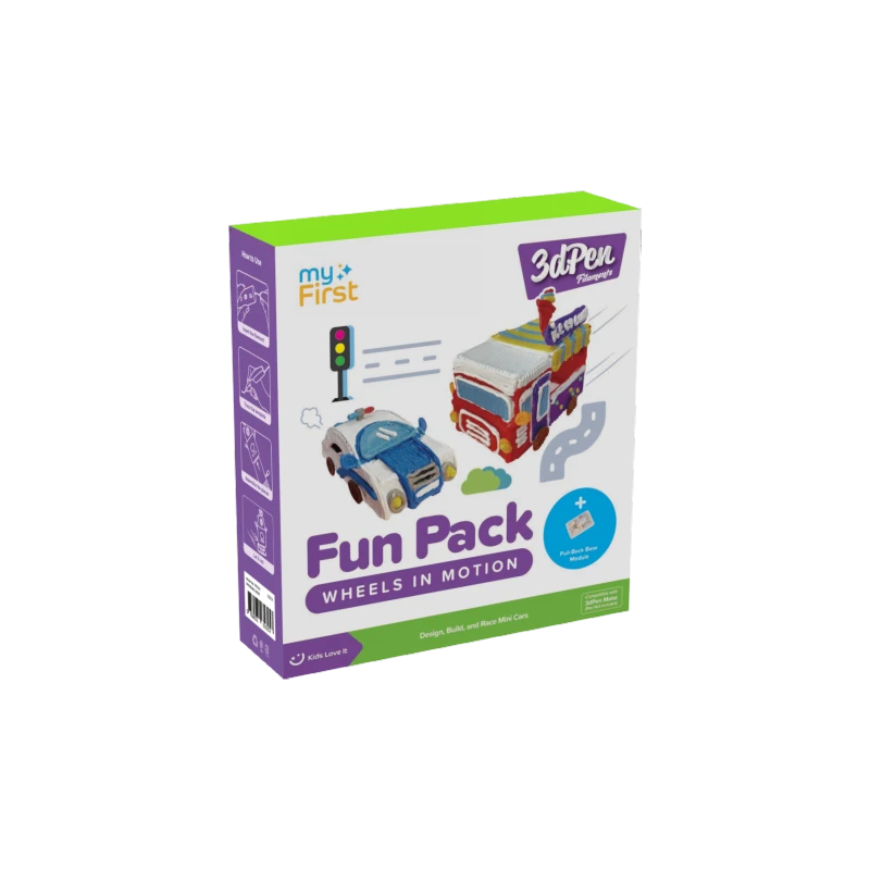 myFirst 3dPen Make Filaments Fun Pack - zestaw kreatywny do długopisu 3dPen, zawiera 5 szablonów, 17 wkładów PCL (34 m), moduł a