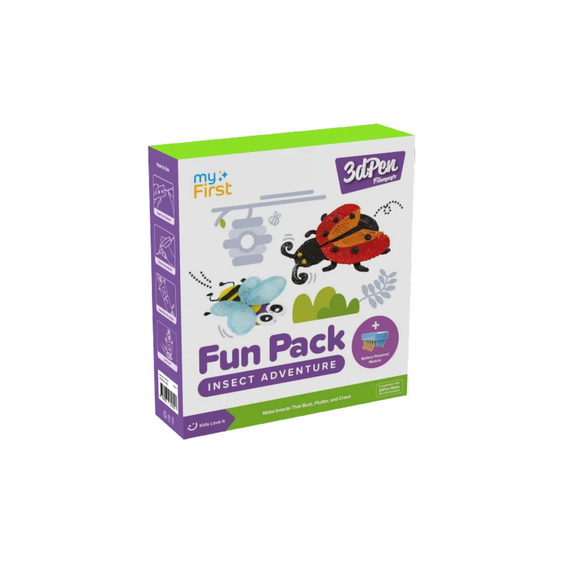 myFirst 3dPen Make Filaments Fun Pack - zestaw kreatywny do długopisu 3dPen, zawiera 5 szablonów, 13 wkładów PCL (26 m), ruchoma