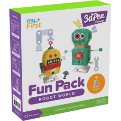 myFirst 3dPen Make Filaments Fun Pack - zestaw kreatywny do długopisu 3dPen, zawiera 5 szablonów, 12 wkładów PCL (25 m), nakręca