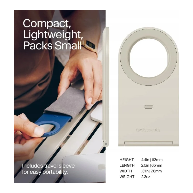 Twelve South Curve Nano - regulowana aluminiowa podstawka magnetyczna do iPhone (dune)