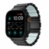NOMAD Stratos Band - tytanowa bransoleta do Apple Watch 49mm z FKM (black titanium, icy blue glow FKM)