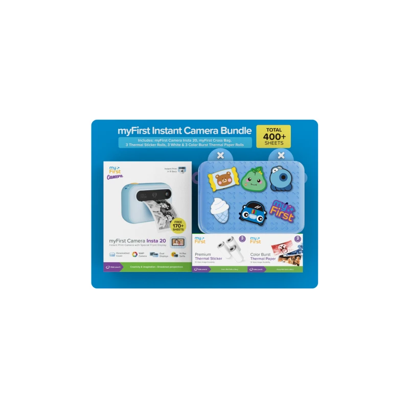 myFirst Camera Insta 20 Bundle Set - zestaw dla dzieci z aparatem myFirst Camera Insta 20, torbą myFirst Cross Bag oraz 3 rolkam