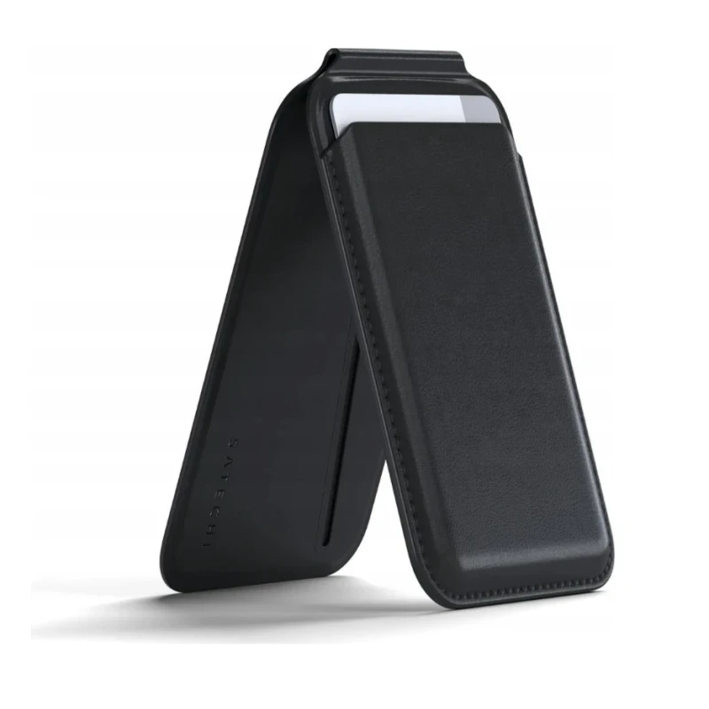 Satechi Vegan-Leather Wallet Stand portfel i podstawka iPhone skóra MagSafe (black)