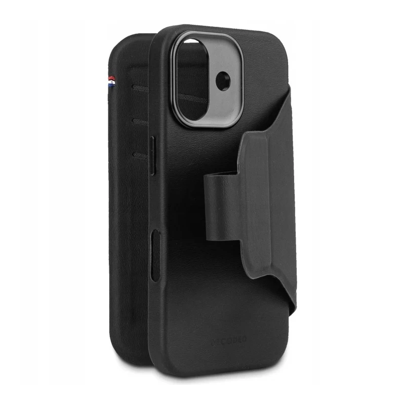 Decoded Textured Silicone Detachable Wallet - obudowa ochronna do iPhone 17 kompatybilna z MagSafe (phantom black)