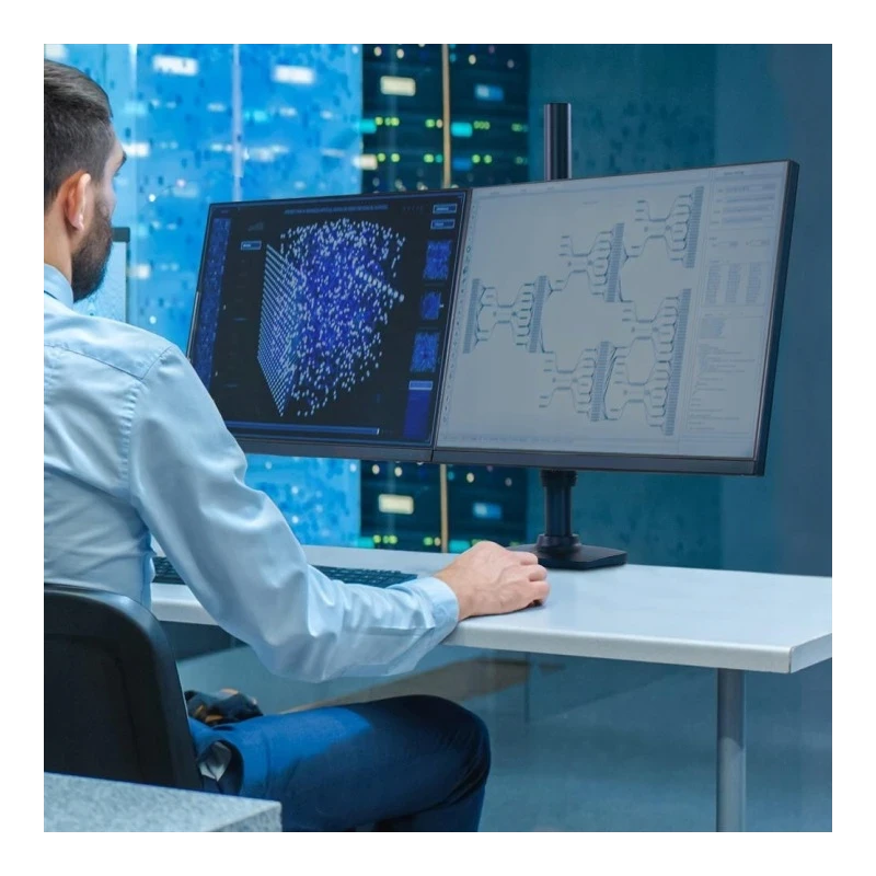 Ergotron - LX Dual Stacking Arm wytrzymały uchwyt biurkowy na dwa monitory (czarny)