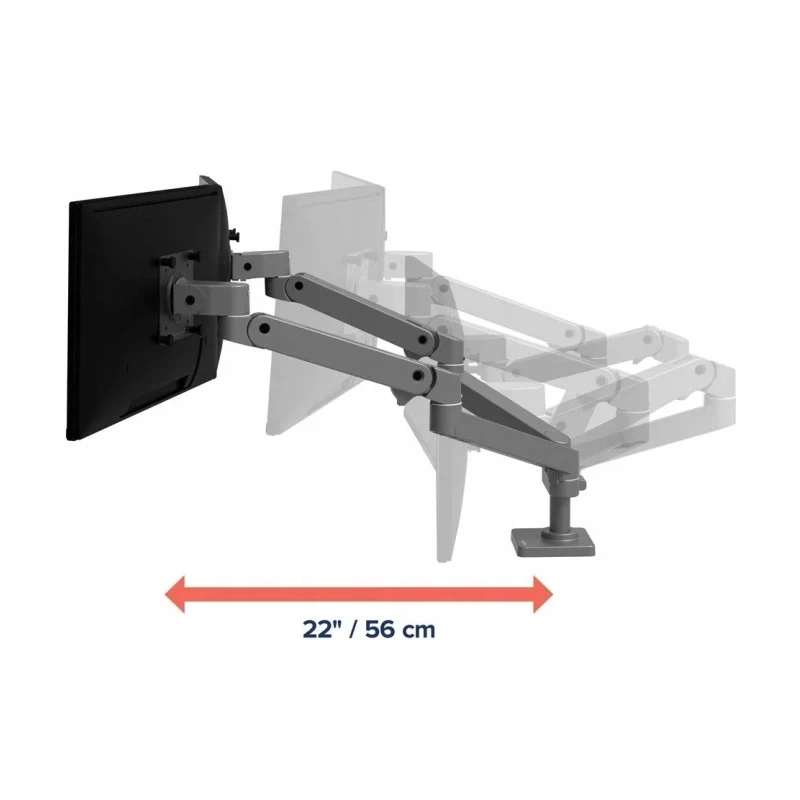 Ergotron LX PRO Dual mocny dwu ramienny uchwyt biurkowy na 2 monitory (ciemnoszary)