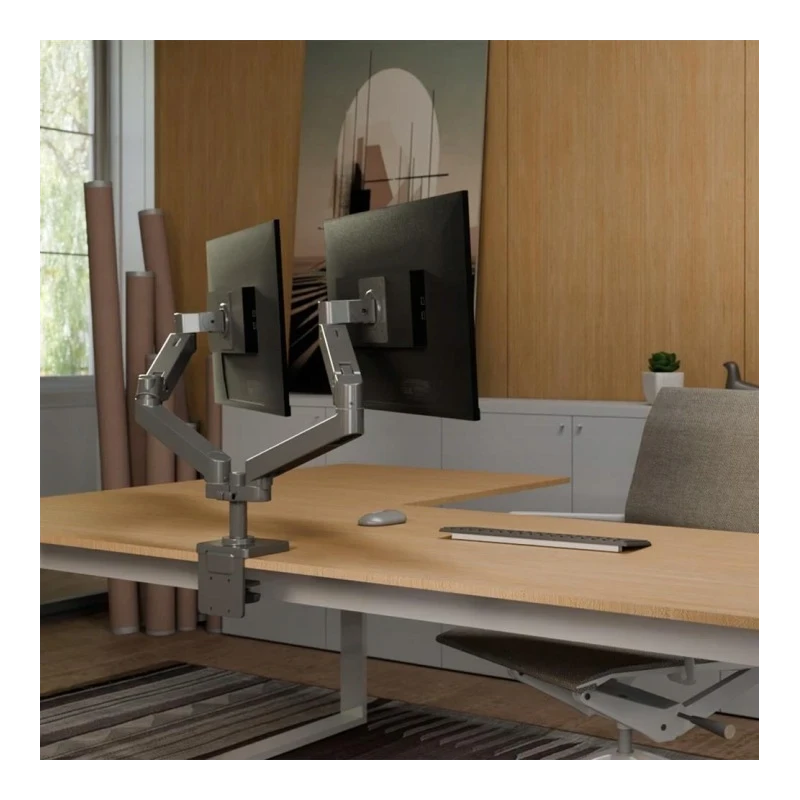 Ergotron LX PRO Dual mocny dwu ramienny uchwyt biurkowy na 2 monitory (ciemnoszary)