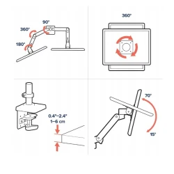 Ergotron LX PRO Dual mocny dwu ramienny uchwyt biurkowy na 2 monitory (ciemnoszary)