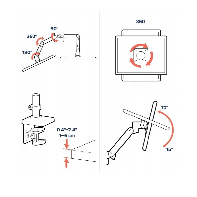 Ergotron LX PRO Dual mocny dwu ramienny uchwyt biurkowy na 2 monitory (ciemnoszary)