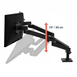 Ergotron LX PRO Dual mocny dwu ramienny uchwyt biurkowy na 2 monitory (czarny)