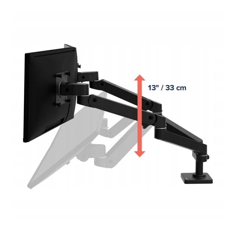 Ergotron LX PRO Dual mocny dwu ramienny uchwyt biurkowy na 2 monitory (czarny)