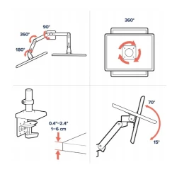Ergotron LX PRO Dual mocny dwu ramienny uchwyt biurkowy na 2 monitory (czarny)