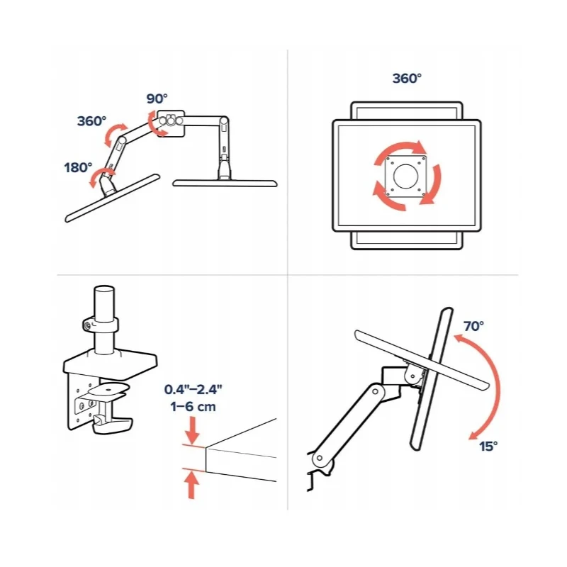 Ergotron LX PRO Dual mocny dwu ramienny uchwyt biurkowy na 2 monitory (czarny)