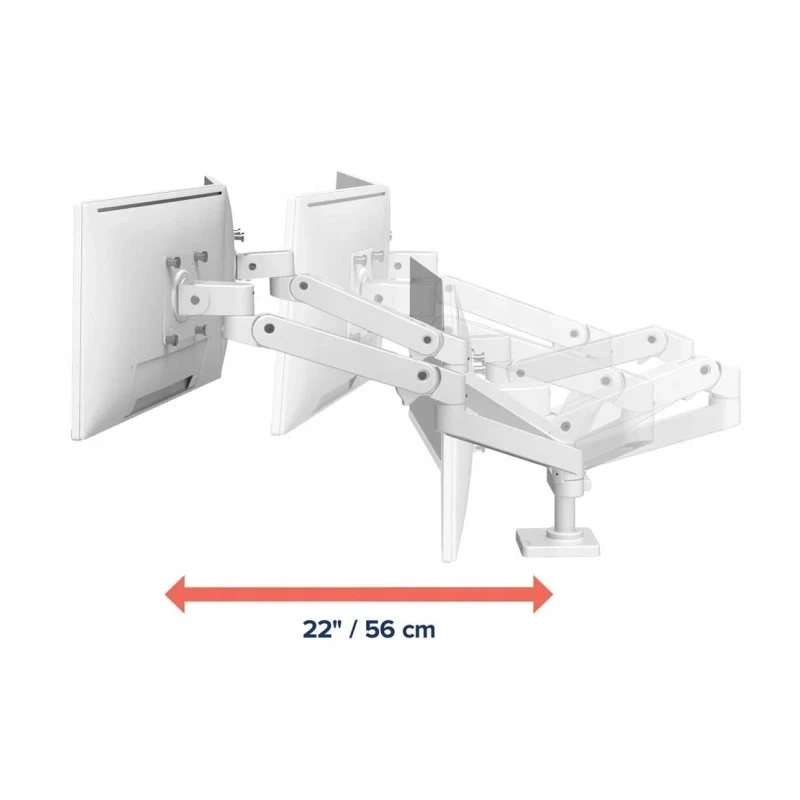 Ergotron LX PRO Dual mocny dwu ramienny uchwyt biurkowy na 2 monitory (biały)