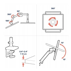 Ergotron LX PRO Dual mocny dwu ramienny uchwyt biurkowy na 2 monitory (biały)