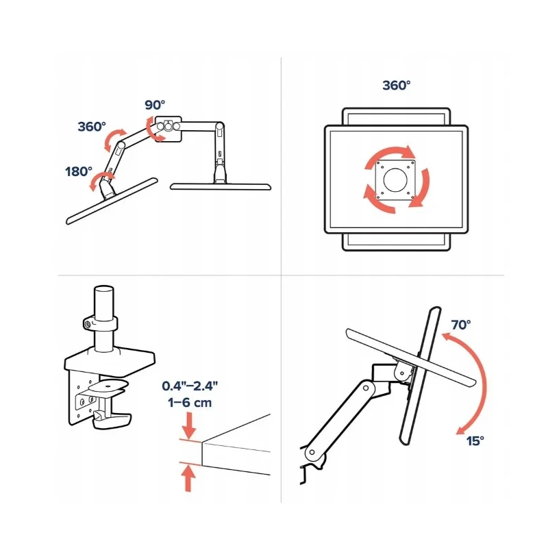 Ergotron LX PRO Dual mocny dwu ramienny uchwyt biurkowy na 2 monitory (biały)