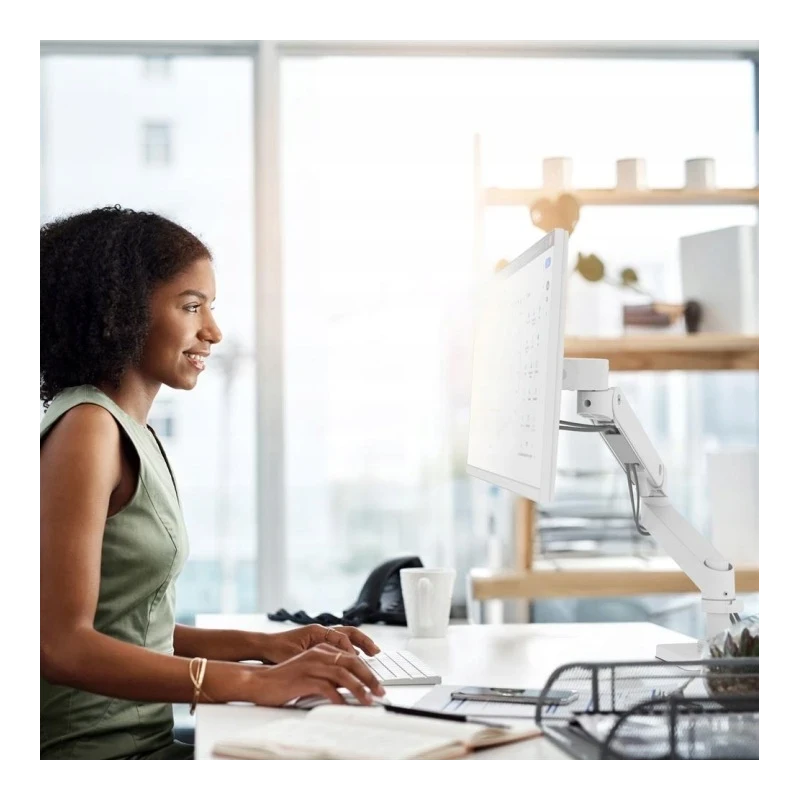 Ergotron LX PRO mocny regulowany uchwyt biurkowy na jeden monitor (biały)