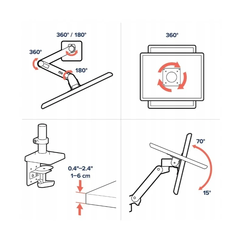 Ergotron LX PRO mocny regulowany uchwyt biurkowy na jeden monitor (biały)