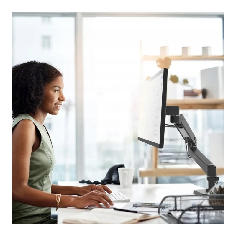 Ergotron LX PRO mocny regulowany uchwyt biurkowy na jeden monitor (czarny)