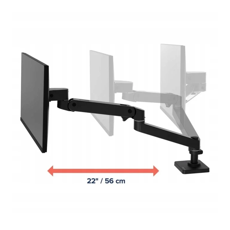 Ergotron LX PRO mocny regulowany uchwyt biurkowy na jeden monitor (czarny)