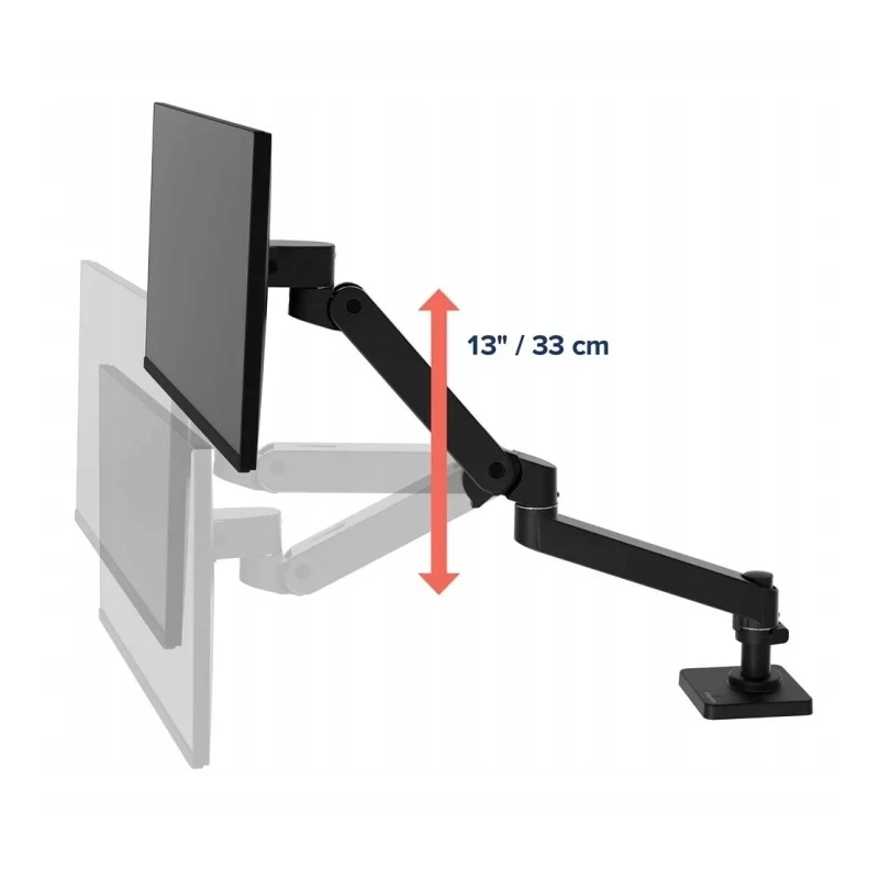 Ergotron LX PRO mocny regulowany uchwyt biurkowy na jeden monitor (czarny)