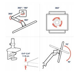 Ergotron LX PRO mocny regulowany uchwyt biurkowy na jeden monitor (czarny)