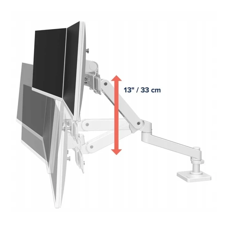 Ergotron LX PRO regulowany mocny uchwyt biurkowy na dwa monitory (biały)