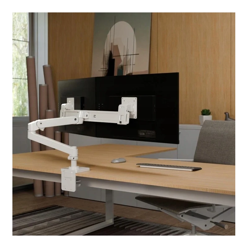 Ergotron LX PRO regulowany mocny uchwyt biurkowy na dwa monitory (biały)
