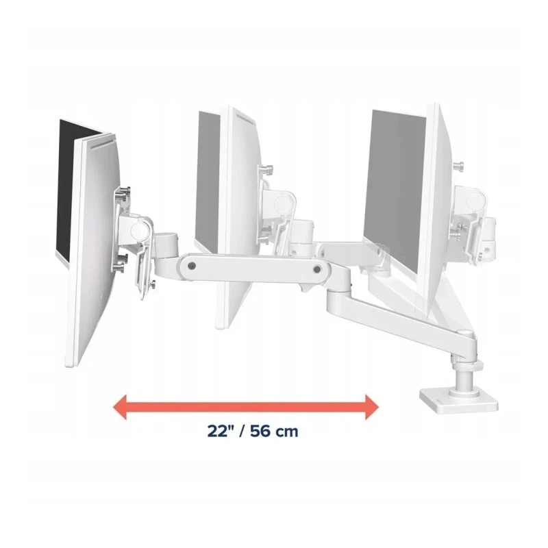 Ergotron LX PRO regulowany mocny uchwyt biurkowy na dwa monitory (biały)