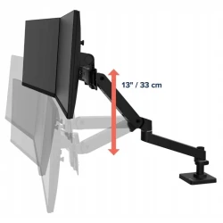 Ergotron LX PRO regulowany mocny uchwyt biurkowy na dwa monitory (czarny)
