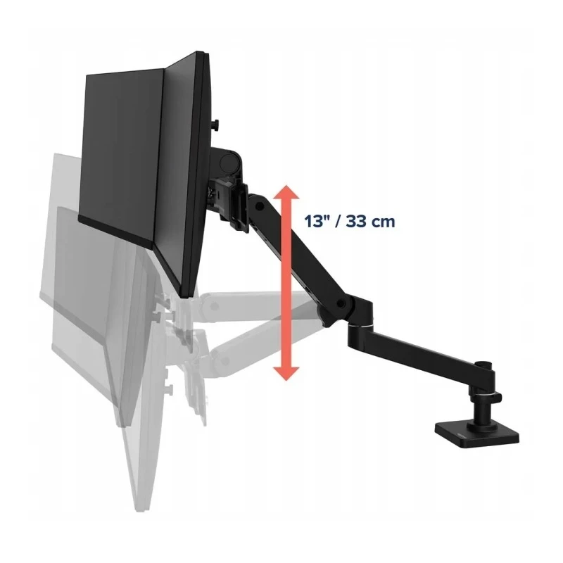 Ergotron LX PRO regulowany mocny uchwyt biurkowy na dwa monitory (czarny)