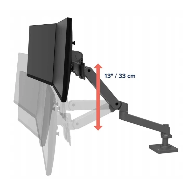 Ergotron LX PRO regulowany mocny uchwyt biurkowy na 2 monitory (ciemnoszary)