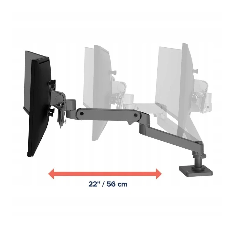 Ergotron LX PRO regulowany mocny uchwyt biurkowy na 2 monitory (ciemnoszary)