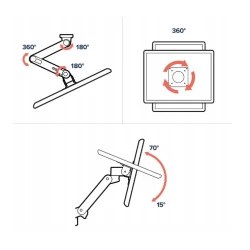 Ergotron LX PRO mocny regulowany uchwyt ścienny na 1 monitor (ciemnoszary)