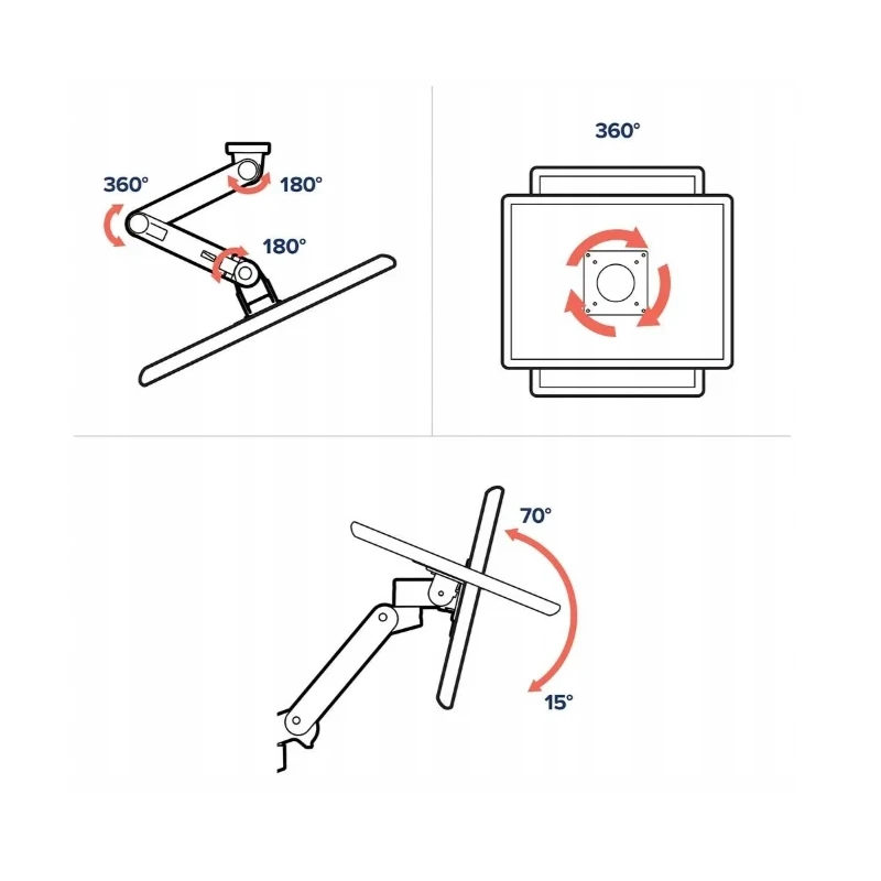 Ergotron LX PRO mocny regulowany uchwyt ścienny na 1 monitor (ciemnoszary)
