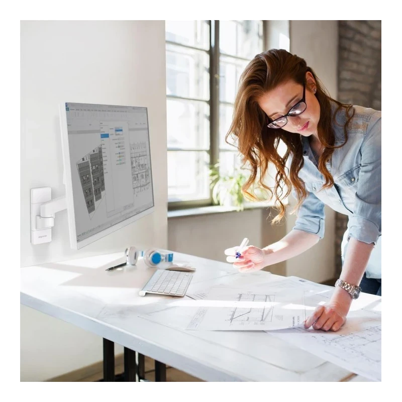 Ergotron LX PRO mocny regulowany uchwyt ścienny na jeden monitor (biały)