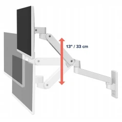 Ergotron LX PRO mocny regulowany uchwyt ścienny na jeden monitor (biały)