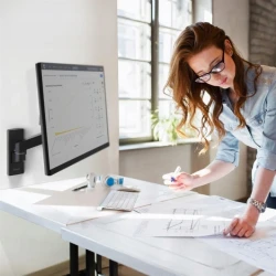 Ergotron LX PRO mocny regulowany uchwyt ścienny na jeden monitor (czarny)