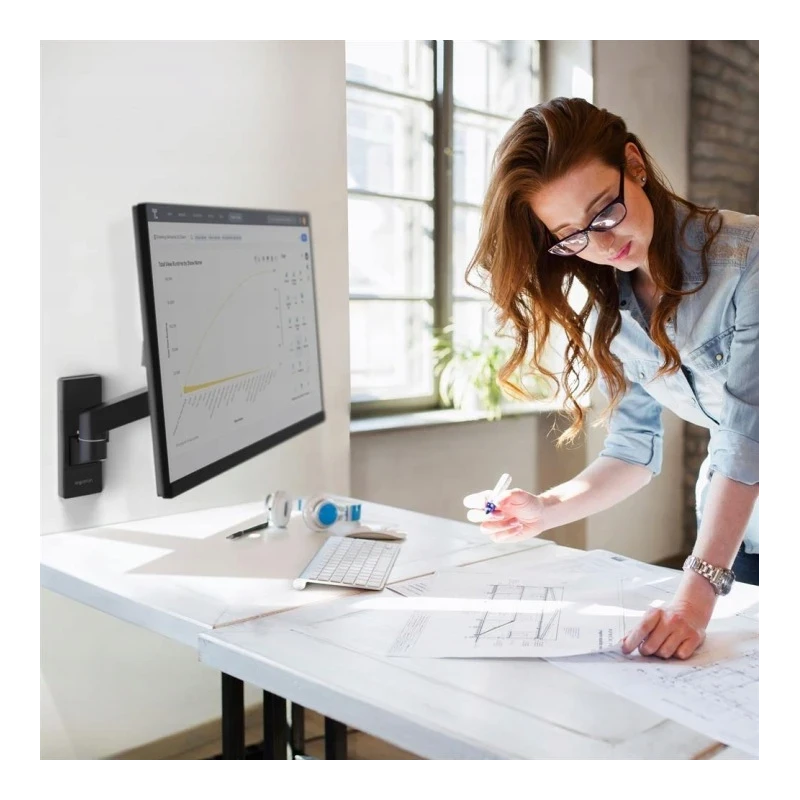 Ergotron LX PRO mocny regulowany uchwyt ścienny na jeden monitor (czarny)