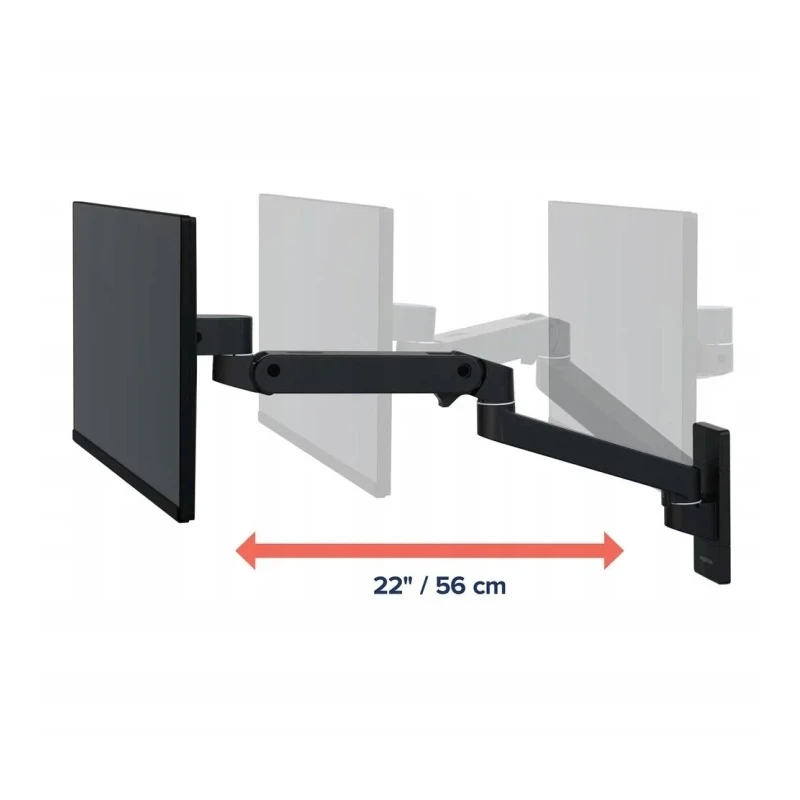 Ergotron LX PRO mocny regulowany uchwyt ścienny na jeden monitor (czarny)