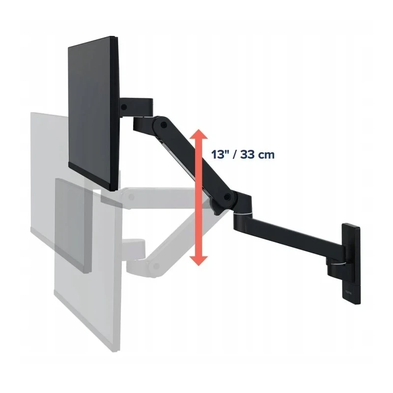 Ergotron LX PRO mocny regulowany uchwyt ścienny na jeden monitor (czarny)