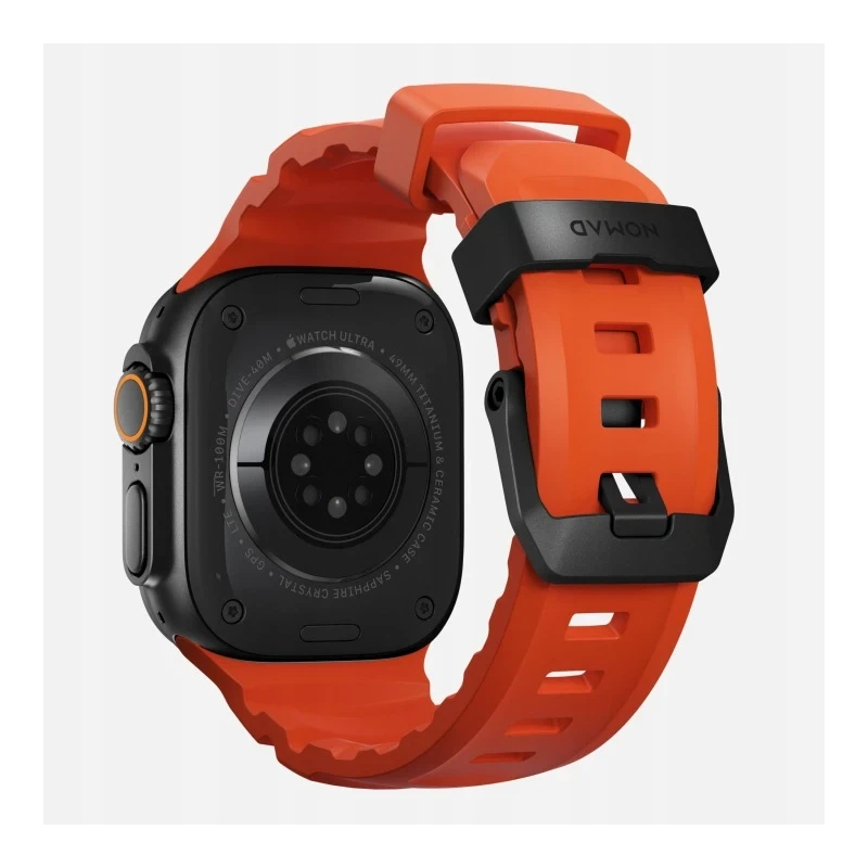 NOMAD sportowy pasek Apple Watch KFM i tytan 10/9/8/7/SE/6/5/4 49/46/45/44 (magma, black hardware)