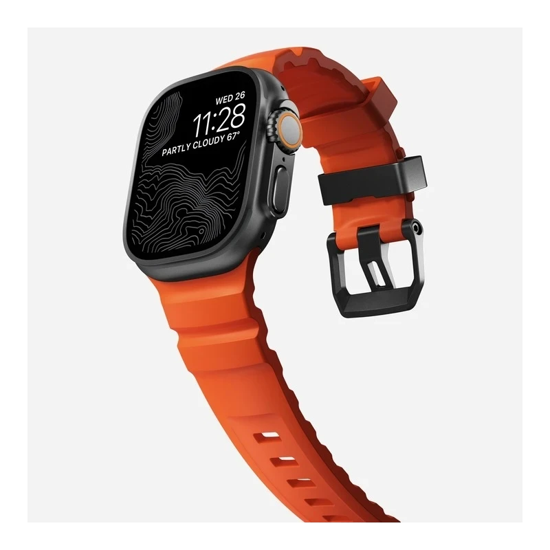 NOMAD sportowy pasek Apple Watch KFM i tytan 10/9/8/7/SE/6/5/4 49/46/45/44 (magma, black hardware)