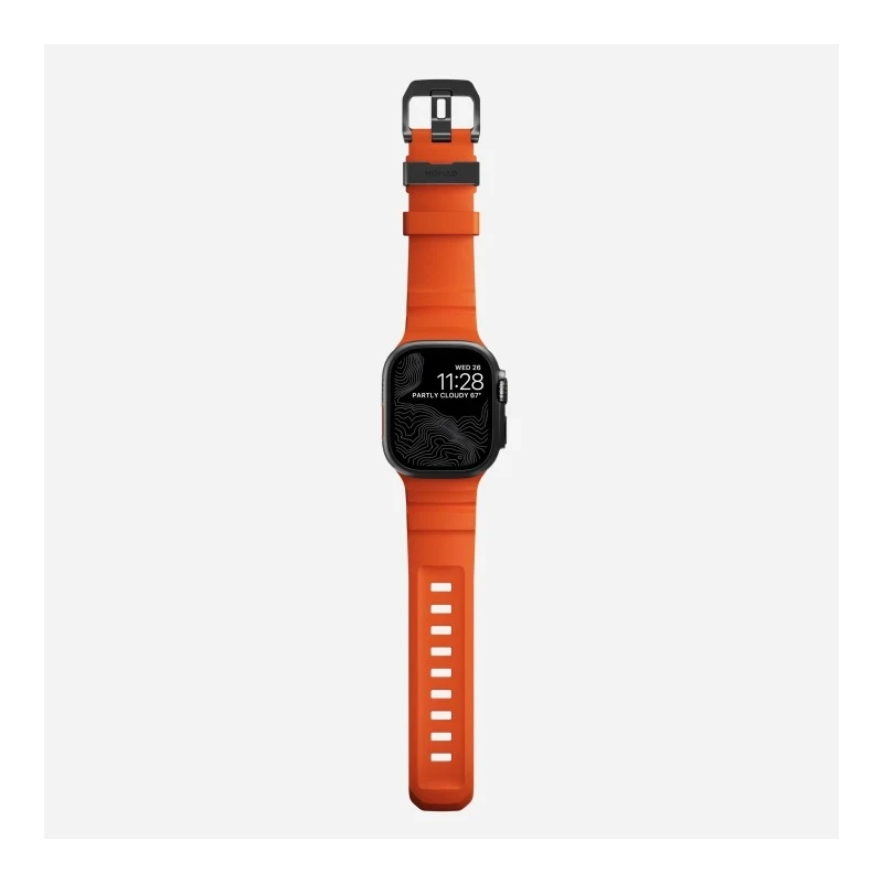 NOMAD sportowy pasek Apple Watch KFM i tytan 10/9/8/7/SE/6/5/4 49/46/45/44 (magma, black hardware)