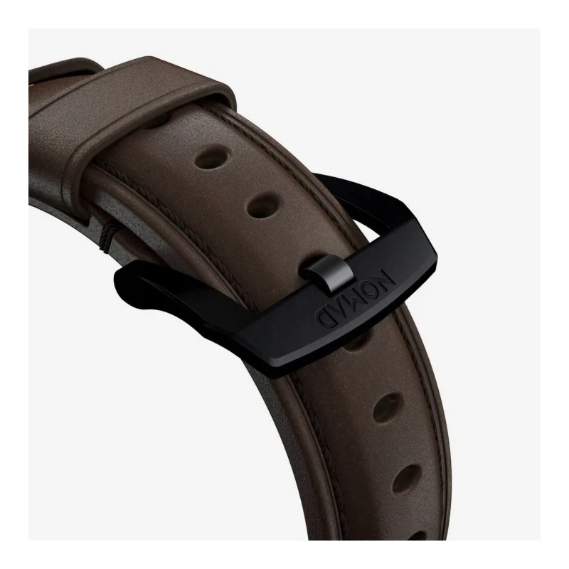 NOMAD Traditional Band skórzany pasek Apple Watch 46mm/49mm skóra Horween (rustic brown, black hardware)