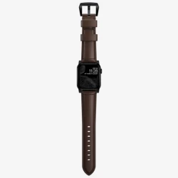 NOMAD Traditional Band skórzany pasek Apple Watch 46mm/49mm skóra Horween (rustic brown, black hardware)