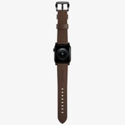 NOMAD Traditional Band skórzany pasek Apple Watch 46mm/49mm skóra Horween (rustic brown, black hardware)