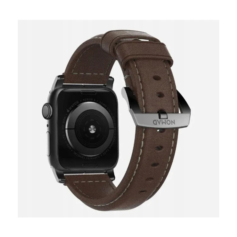 NOMAD Traditional Band skórzany pasek Apple Watch 46mm/49mm skóra Horween (rustic brown, black hardware)