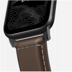 NOMAD Traditional Band skórzany pasek Apple Watch 46mm/49mm skóra Horween (rustic brown, black hardware)